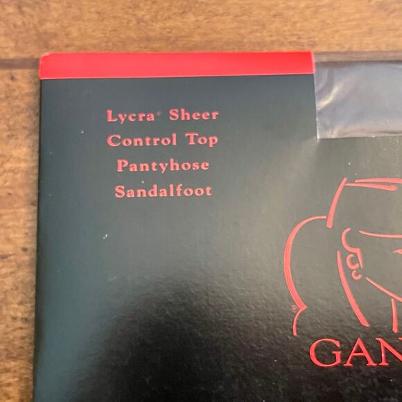 Gantos Pantyhose Lycra Sheer Control Top Size: Petite Color:  Brown Sandalfoot - Picture 3 of 9
